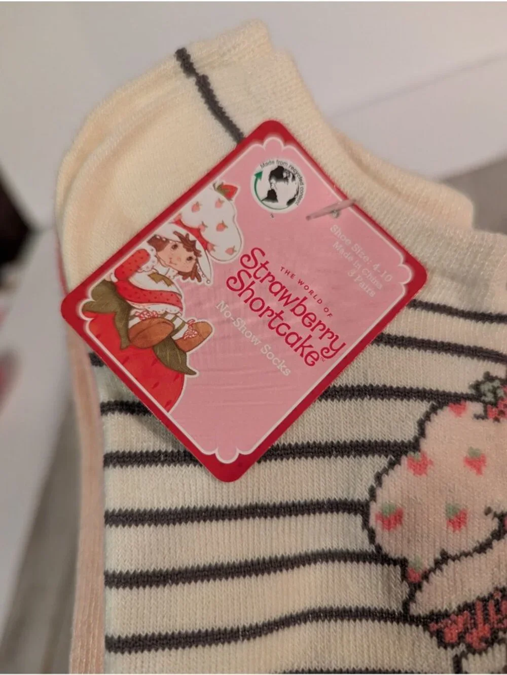 Strawberry Shortcake Low Cut Socks Shoe Size 4-10 Set of 3 Pairs
